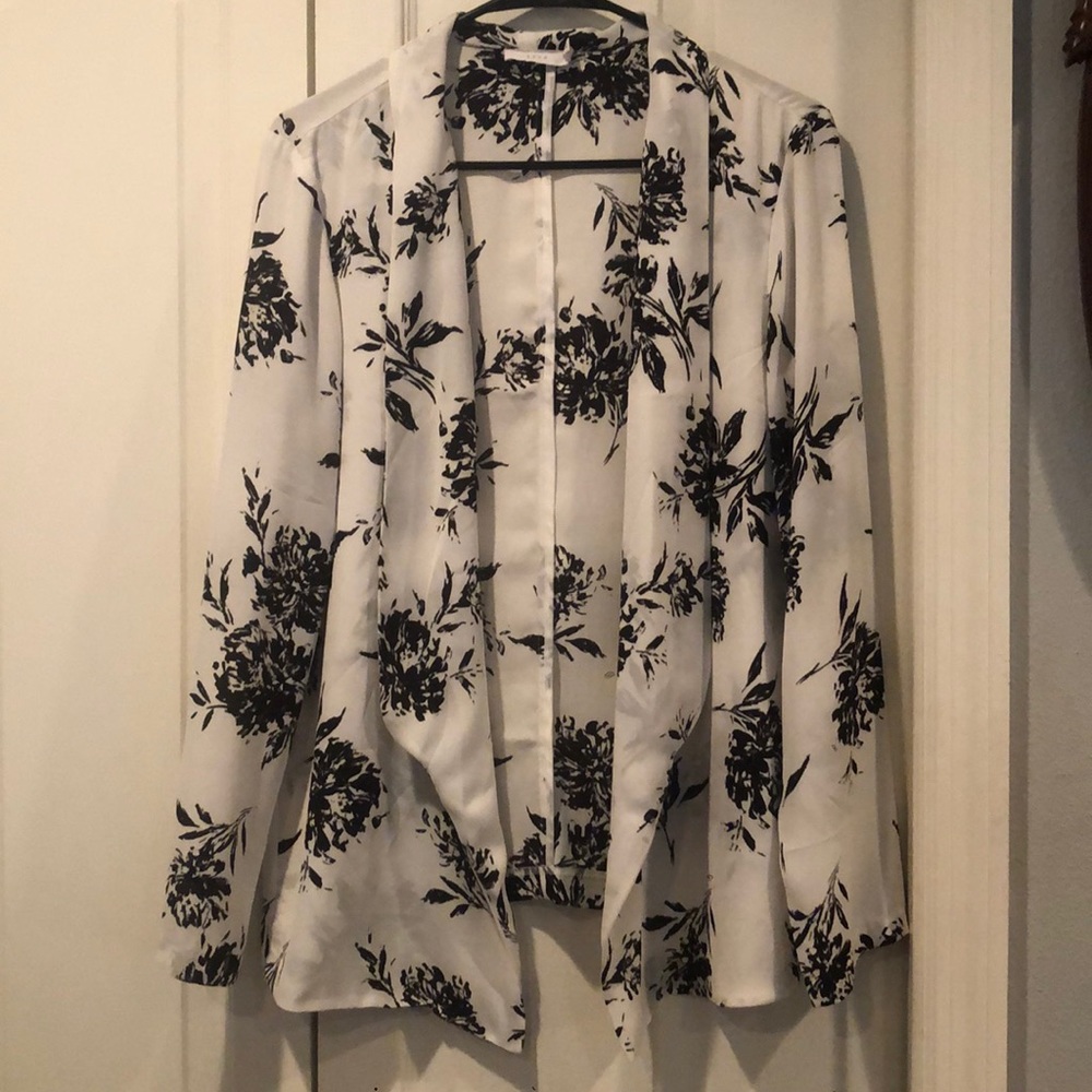 Black and white floral blazer